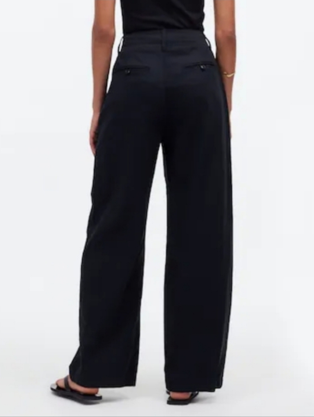 Madewell Harlow Wide Leg Pants Black Size 10 - Picture 5 of 12